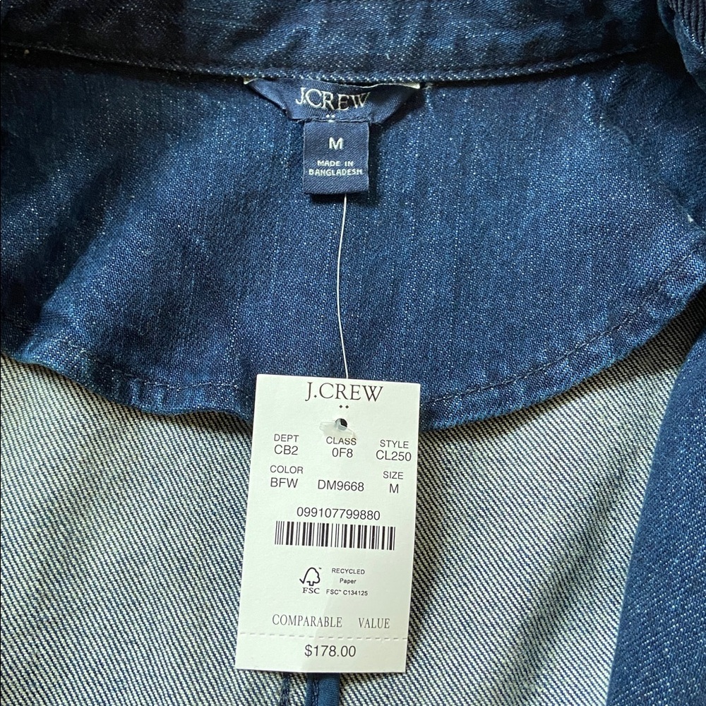 J. Crew Denim Field Barn Jacket, Blue, Sz M, NWT - Picture 7 of 12